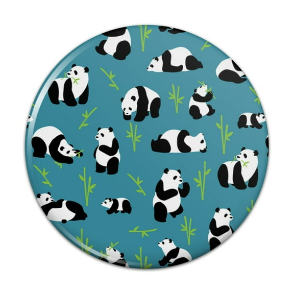Panda and Bamboo Pattern Pinback Button Pin