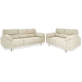 thumbnail image 1 of Sala de Piel Genuina 3-2 Sofá y Love Seat, 5 plazas, Modelo Lisboa, Color Marfil, Elegante, comodo y Moderno, Hecho en Mexico. Medidas: Sofá 220 X 85 X 90 cm, Love Seat 166 X 85 X 90 cm., 1 of 10