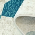 thumbnail image 2 of Ladole Rugs Geometric Innovative Clover Floral Contemporary Soft Area Rug - Amazing Room Decor Carpet for Living Room, Bedroom, Kitchen, and Office - Teal and Ivory, 4x6 (3'11" x 5'7", 120cm x 170cm), 2 of 3
