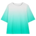 thumbnail image 4 of MKOSPLRT Athletic Sets for Boys Girls Oversized Gradient Sports Outfits 2 Piece Short Sleeve Tops and Stretchy Biker Shorts 5-15 Years, 4 of 8