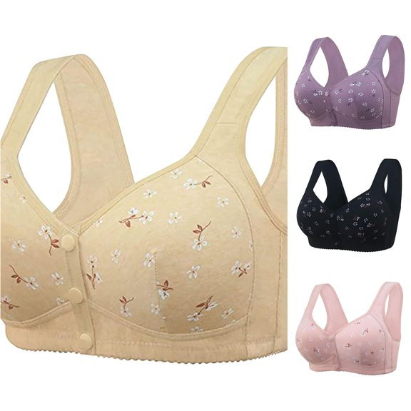 EliteGoogv Lace Bras For Women Front Closure Bras For Women Plus Size Bras For Women Wireless Shaping Cups Adjustable Straps Womens Bras Everyday Bras For Women Beige 54