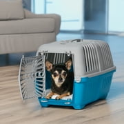 MidWest Homes for Pets 19 inch Spree Travel Pet Carrier for Dog or Cat with Plastic Door, Blue