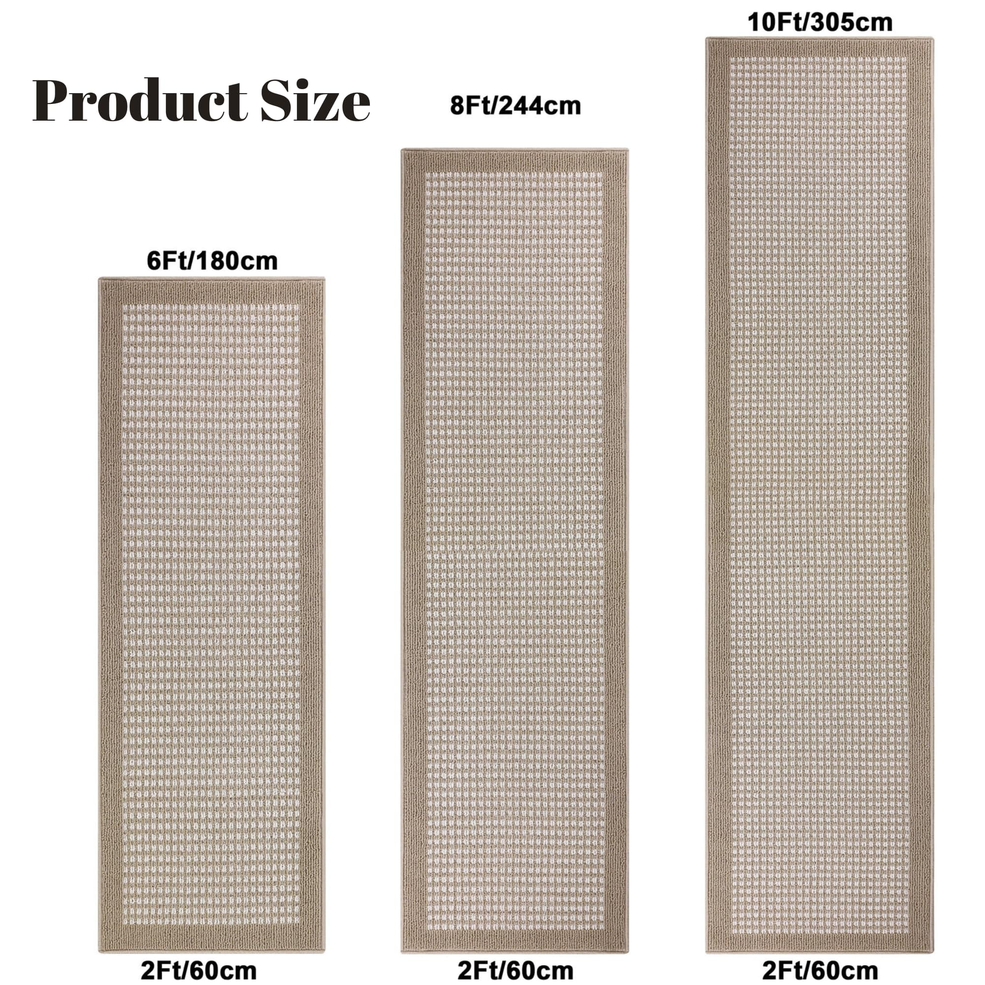 Findosom 2'x6' Hallway Runner Rug Non Slip Entryway Mat with Rubber Backing,Heavy-duty Durable Entryway Floor Mat Machine Washable Doormat,Laundry Runner Rug for Garage Kitchen,Beige