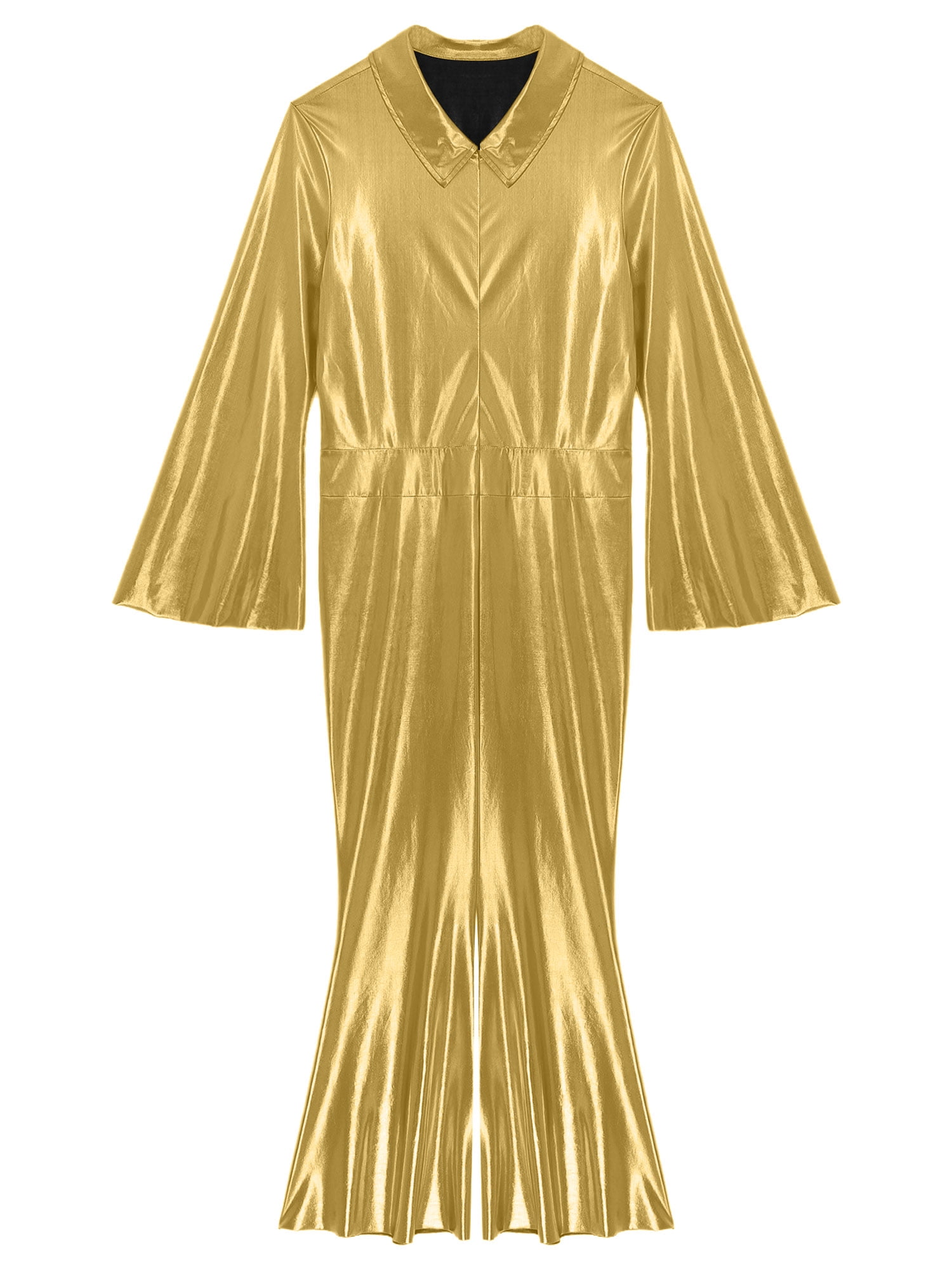 golden dresses for women 1970s Black Chiffon Gold Lamé Full Skirt Maxi Dress Gown main image 0
