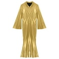 thumbnail image 5 of Zaldita Mens 70s Disco Metallic Shiny Jumpsuit Lapel Flare Sleeve Zip Up Long Pants Bottom Leotard Gold M, 5 of 7