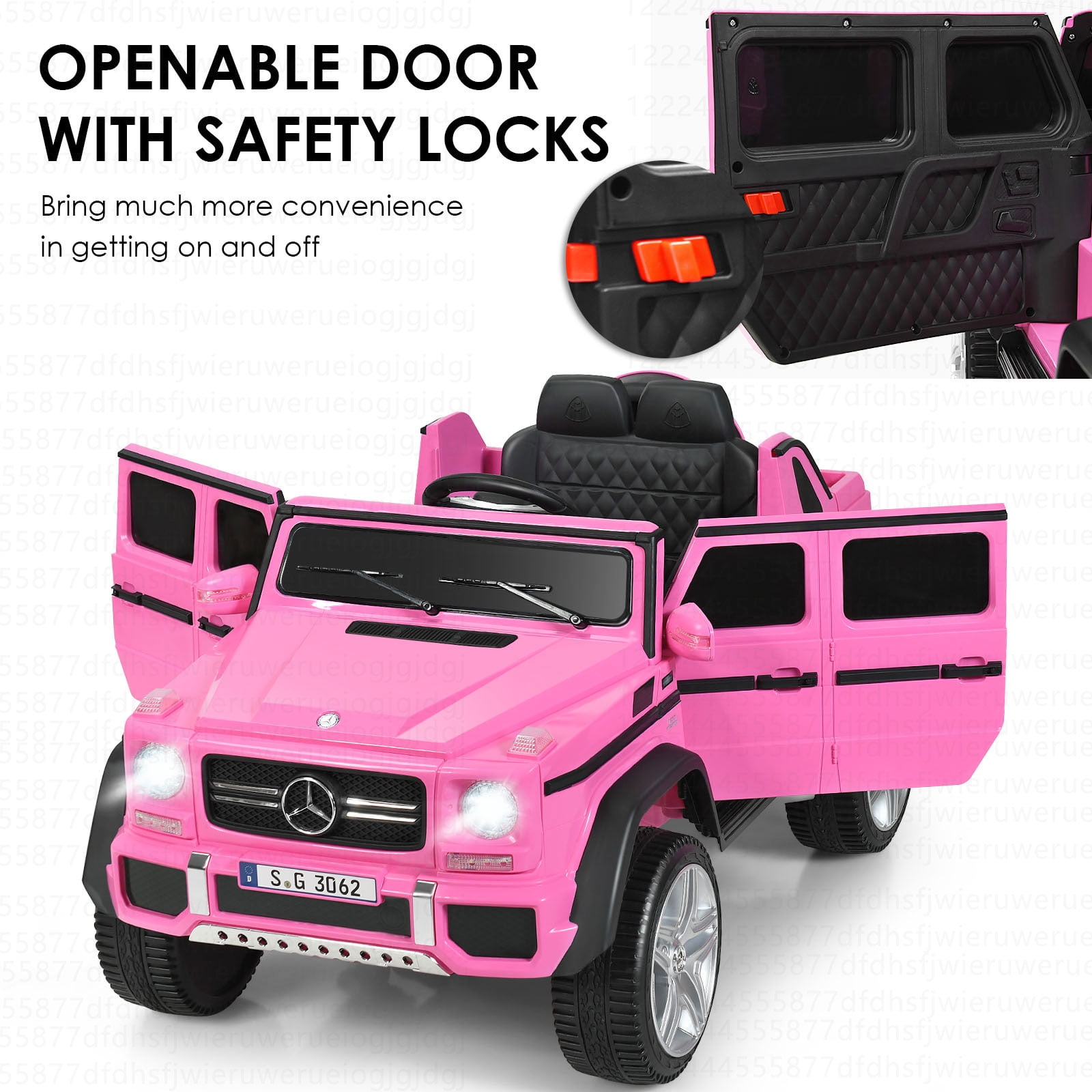 Costway Mercedes Benz 12V Electric Kids Ride On Car RC Remote Control W/Trunk Pink