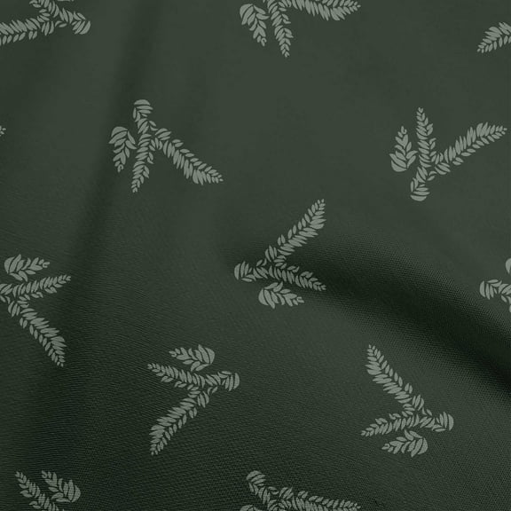 oneOone Polyester Spandex Dark Green Fabric Leaves Sewing Craft Projects Fabric Prints By Yard 56 Inch Wide