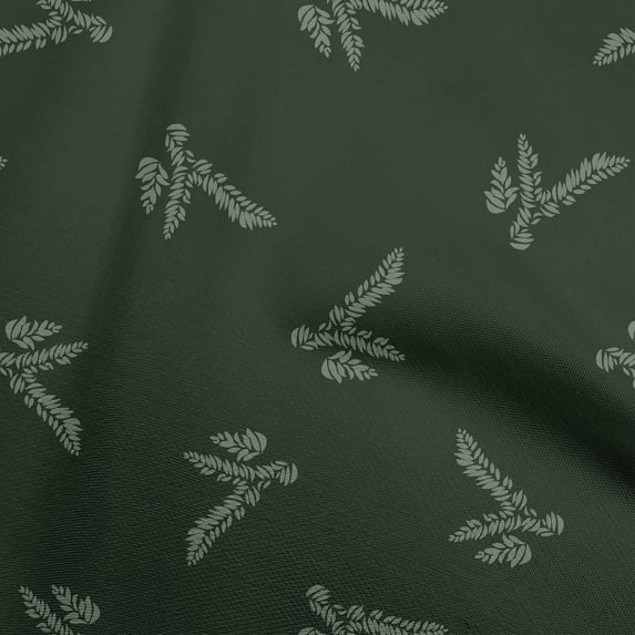 oneOone Viscose Jersey Dark Green Fabric Leaves Craft Projects Decor Fabric Printed By The Yard 60 Inch Wide