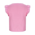 thumbnail image 5 of Tops for Women Women's T Shirts Women's Plaid Ruffled Short Sleeved Square Neck Pullover Fashionable Top Pink L, 5 of 7