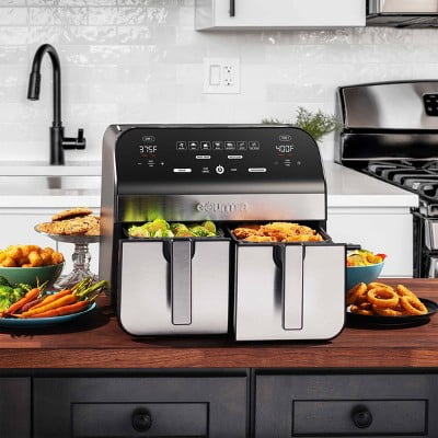 Gourmia 10-Qt. Dual Basket Digital Air Fryer with Smart