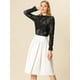thumbnail image 3 of Blusa Floral Allegra K Cuello Volantes Encaje Ganchillo Negro T M, 3 of 6