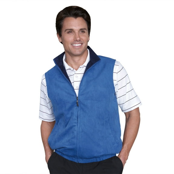 Monterey Club Men's Vegan Suede Full Zip Sport Vest #1715