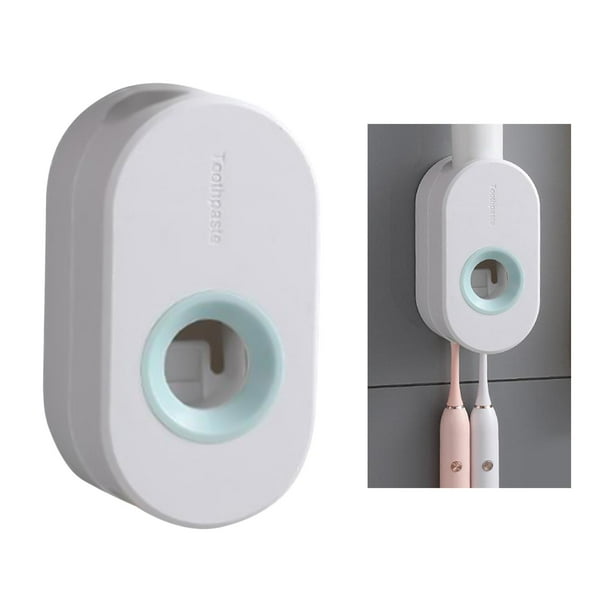 Dispensador de de Automático en Y Soporte para Cepillo de a Prueba de Polvo 2 en un, Exprimidor de de Dien Blanco perfecl dispensador de pasta de dientes automático