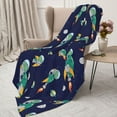 thumbnail image 3 of Rateoe Astronaut Dinosaur Pattern Flannel Throw Blanket, Ultra-soft Blanket for Bed, Couch, Car, Hypoallergenic Anti-pilling blanket-50"x40"(Vertical), 3 of 6
