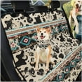 thumbnail image 3 of Pzuqiu Cow Print Bench Dog Car Seat Cover for Back Seat Collapsible Scratchproof Dogs Hammock with Hanging Car Garbage Can Holder Dog Bandana Universal Fit SUV,Sedan,Truck, 3 of 6