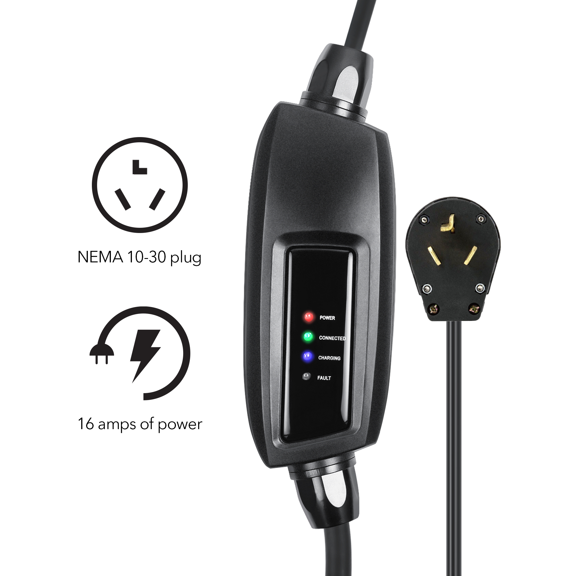 Lectron 240V 16 Amp Level 2 EV Charger with 21ft Extension Cord