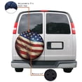 thumbnail image 4 of KAKALAD Vintage American Flag 02 Spare Tire Cover Universal Vehicle Accessories Buckle Car Tools 15”in, 4 of 6