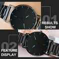 thumbnail image 3 of WORGEOUS Reloj de pulsera de acero inoxidable Hombres Mira Reloj de cuarzo Reloj de moda Reloj único, 3 of 8
