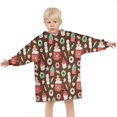 thumbnail image 3 of Brown Christmas Dessert Pattern Blanket Hoodies for Kids 6-13YR Oversize Wearable Blanket Hoodies for Boys Girls Teens, 3 of 7