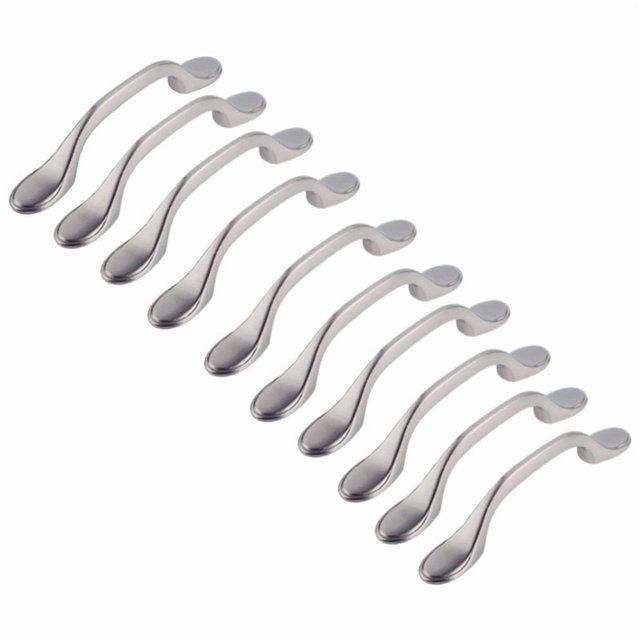 10 PCS Satin Gabinete de níquel Hardware Mango de clavado Pull Pulgada de 3 pulgadas (76mm) Centros de agujero