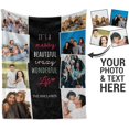 thumbnail image 4 of Customized Photo Collage Blanket-Wedding Blanket. Soft Fleece Throw Blanket, Personalized Picture Blanket. Gift for Wedding, Christmas, Birthday & Anniversary.(Photo Blanket- 07, 50" X 60") A Blankets, 4 of 5
