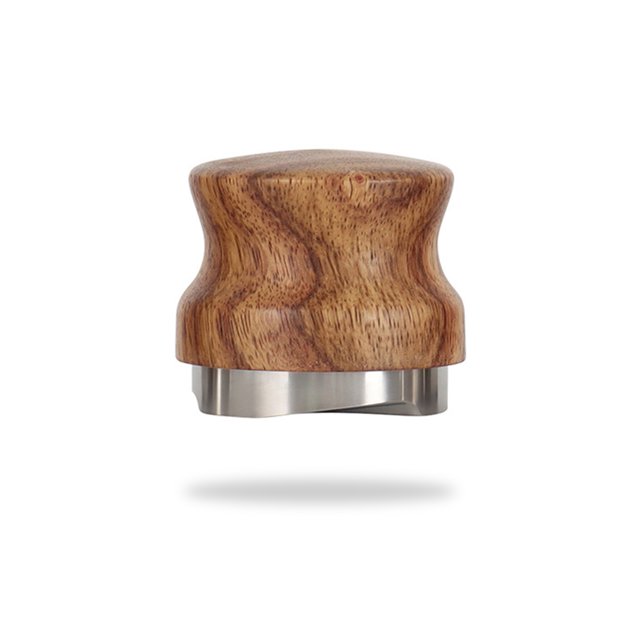 Tamper de café Manija de madera de acero inoxidable Distribuidor de nivelación de nivelación de nivelación reutilizable Martillo de polvo Portafilter 53 mm Inevent HA061048-02B
