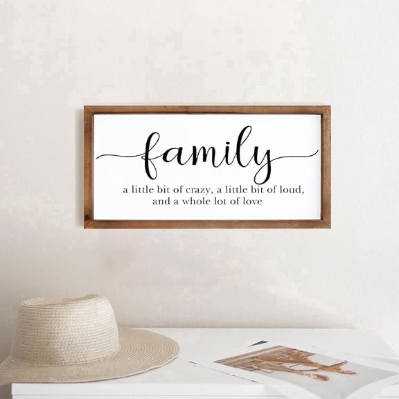 MODE HOME Family Sign for Home Decor, Farmhouse Family Wall Decor with Wood Frame for Wall, Kitchen, Living Room, Bathroom, Bedroom