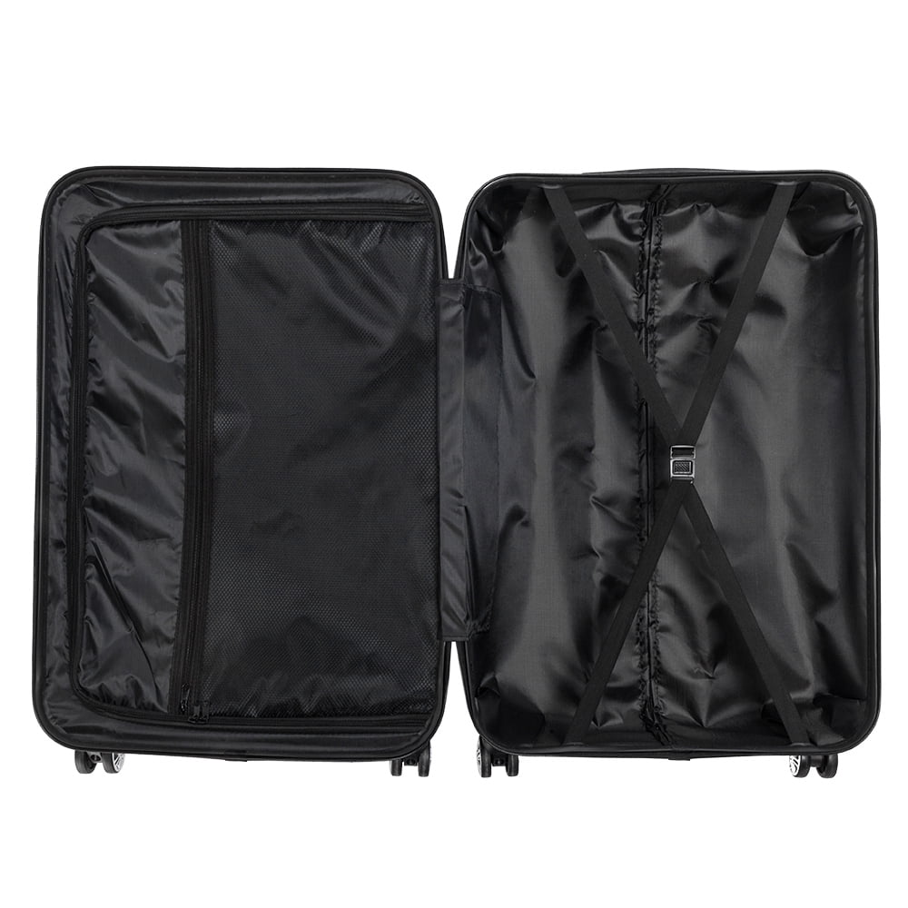 3 Piece Set, Suitcase Spinner Luggage Sets ABS Trolley Case Lightweight Durable Suitcase Double Wheels Suitcase Carry-On Luggage Suitcases TSA Lock 20/24/28 Inch (Orange)