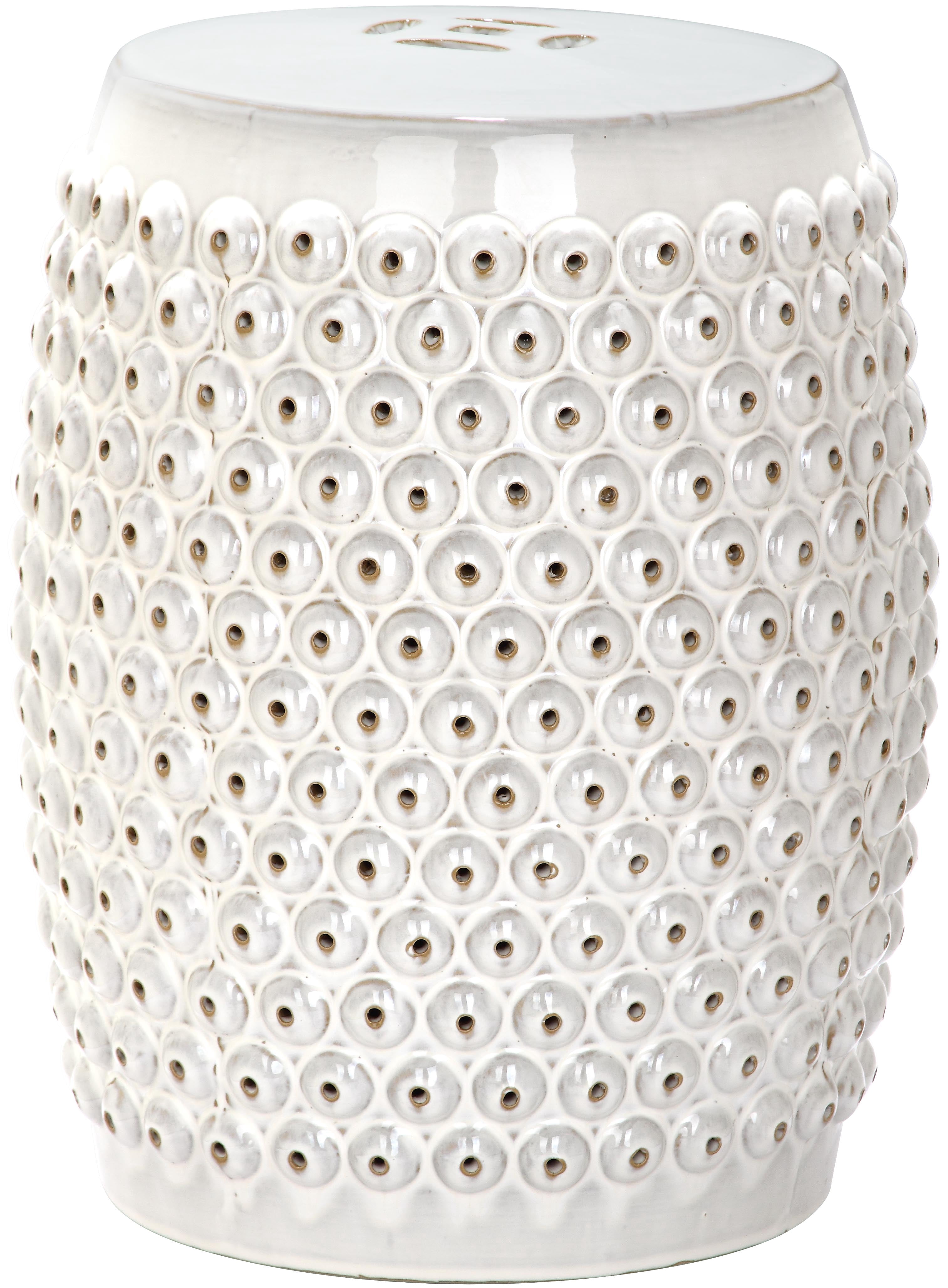 Safavieh Stella Nail Head Indoor/Outdoor Patio Stool, Cream