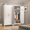 White-71''H-Square, variant on SteeLoong Adult Modern Steel Armoire,Wardrobe Storage Closet with 2 Doors and Shelves,Black Clothes Storage Cabinet with Hanging Rod