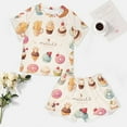 thumbnail image 4 of Cartoon Cake Pajamas Set Womens Loungewear Sleepwear 2 Piece PJ Sets, 4 of 7
