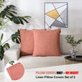 thumbnail image 3 of Fundas de almohada HPUK de lino, 45 x 45 cm, 2 unidades, color coral, 3 of 8