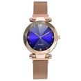 thumbnail image 1 of Reloj de pulsera con correa de malla de moda para hombre y mujer con decoración de diamantes de imitación (azul), 1 of 4