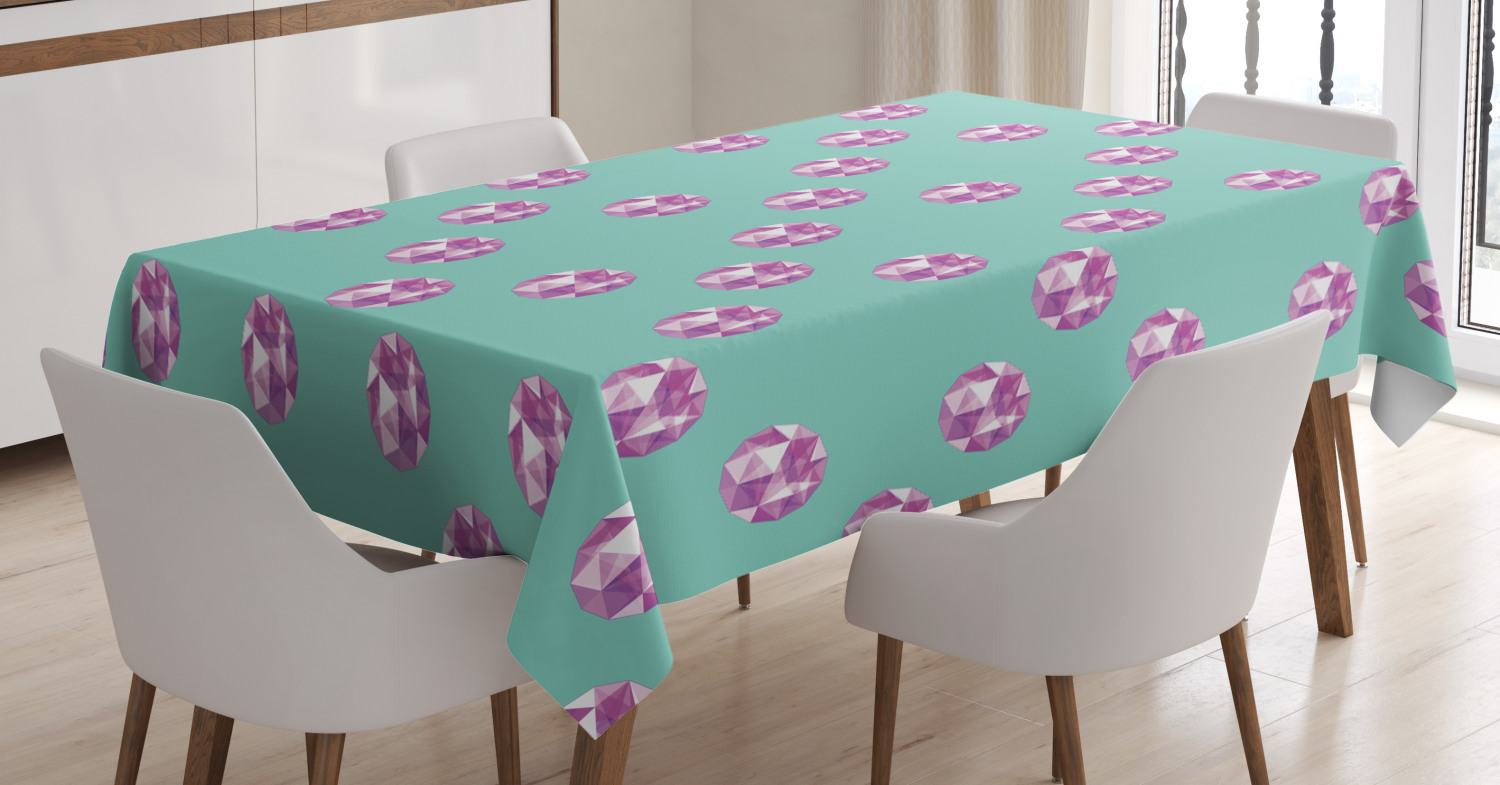 Amethyst Tablecloth, Illustration of Realistic Amethyst Gem Pattern