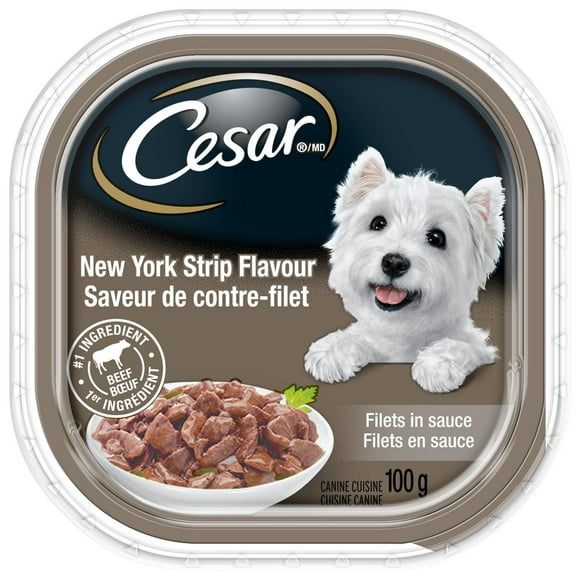 Cesar Filets in Sauce New York Strip Flavour Soft Wet Dog Food, 100g