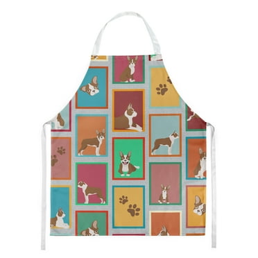 Lots of Red Boston Terrier Apron 27 in x 30 in