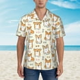 thumbnail image 2 of Fotbe Cartoon Corgi Camisa Hawaiana para Hombre Unisex – Camisa Casual de Verano con Botones de Manga Corta de Algodón y Lino,Medium, 2 of 7