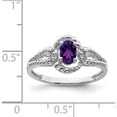 thumbnail image 4 of Sterling Silver Rhodium-Plated Amethyst & Diam. Ring (Size 10) Made In India qbr16feb-10, 4 of 5