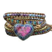 HPDDIN Dainty Colorful Knitted Bracelets for Men Elasticity Hand Chain Multi Layered Braided Wrist Bracelet Religion Jewelry