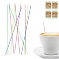 thumbnail image 2 of 2000 X Stirrers Red White 5" Drinking Slim Straws Unwrapped Plastic Drink Sip, 2 of 6