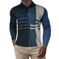 thumbnail image 1 of Camisas Vaqueras Para Hombre Manga Corta Camisa de manga larga con solapa de otoño para hombre Estampado de moda informal (Black, 3XL), 1 of 5