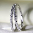 thumbnail image 7 of Ultra-fine Tail Ring Full of Cz Engagement Bands for Women 925 Silver Size 5-11, 7 of 7