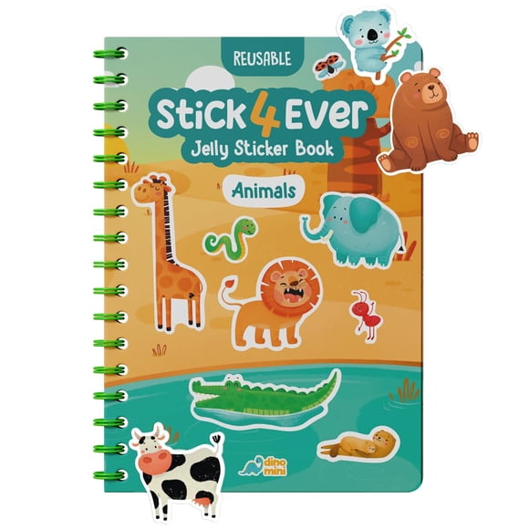 Libro de pegatinas Jelly Stick4Ever impermeable para niños con 50 pegatinas