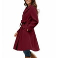 thumbnail image 3 of Heisall Womens Winter Coats Notched Collar Double Breasted Button A-line Gathered Wool Blend Outerwear Casual Style, 3 of 5