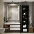 thumbnail image 6 of Palace Imports 100% Solid Wood 16.5" Bathroom Cabinet with Doors, Black, 6 of 7