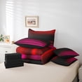 thumbnail image 6 of jejeloiu Vintage Geometric Striped 7pcs Bedding Comforter Set,Modern Abstract Art Queen Bedding Sets,Red Pink Ombre Queen Sheet Sets For Men Women,Luxury Bedroom Decor Reversible, 6 of 8
