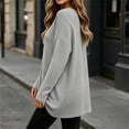 thumbnail image 4 of Bnwani Womens Plus Size Pullover Blouses Elegant Waffle Pattern Loose Shirts Long Sleeve V-Neck Pullover Tops Gray 2XL, 4 of 8