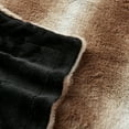 thumbnail image 3 of SoftLux Ombre Brown and White Striped Velvet Plush Fleece Throw Blanket, 50" x 60", Adults and Teens, 3 of 5