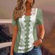 thumbnail image 1 of mfyjkho Tops Para Salir, Camisas De Manga Corta Para Mujer, Blusas Casuales De Verano, Blusas De Moda, Camisetas Lindas, Conjuntos, Ropa Tops Para Hacer Ejercicio Xxl, 1 of 5