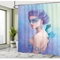 thumbnail image 5 of Ambesonne Winter Shower Curtain, Fantasy Snow Queen, 69"Wx70"L, Violet Blue Pale Green, 5 of 5